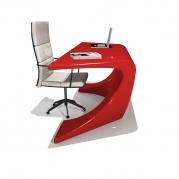 scrivania moderna Space colore rosso