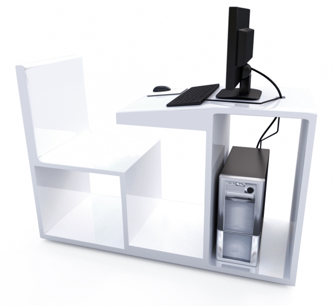 Workstation per computer in Adamantx®. Design compatto. By Salvatore Privitera.